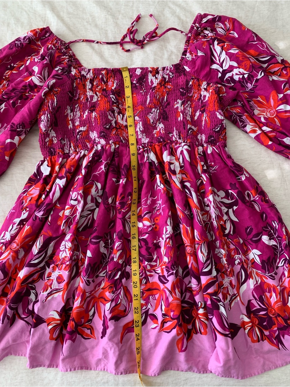 Anthropologie dress Floral Smocked Peasant mini women’s size XL - Picture 4 of 8